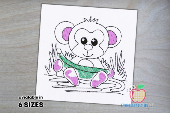 A Designer's Look at the Girl Monkey with Banana Embroidery