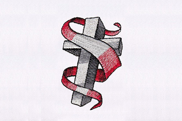 A Festive Ribbon Swirling Cross for Holiday Crafting