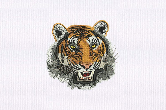 A Fierce Addition: The Wild Tiger Face Embroidery Design