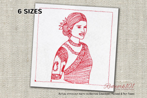A Seasonal Embroidery Designer's Review of Women Dressed in Indian Saree Redwork