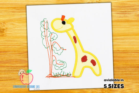 A Sweet Baby Giraffe Applique Design for Personalized Gifts