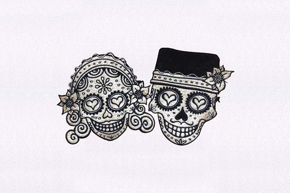 An Embroidery Seller’s Take on the Skull Bride Groom Design
