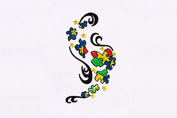 Autism Awareness Embroidery Design for Seasonal Crafting