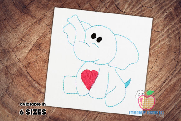 Cute Baby Elephant Sketch Embroidery Design Review