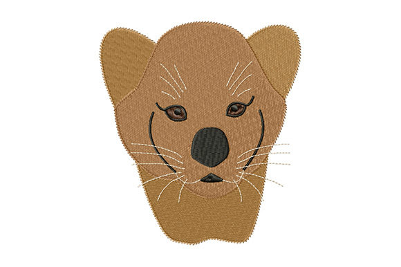 Cute Lion Cub Embroidery for Boutique Apparel Projects