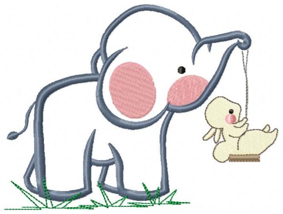 Elephant with Bunny: A Cute Appliqué Design for Craft Fair Success