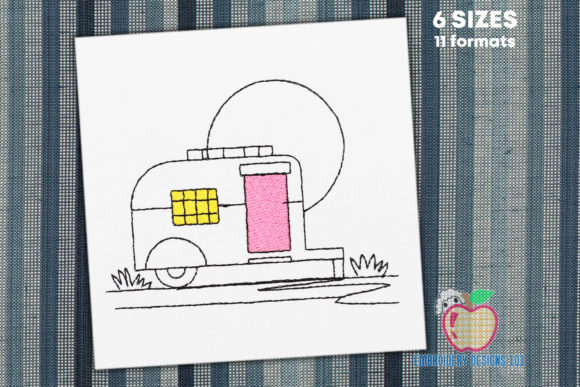 Embroidery Designer Review: Retro Camper Van Sketch