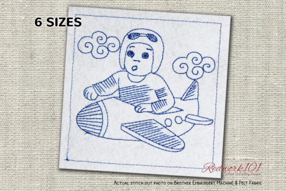 Pilot with Goggles Redwork: A Seasonal Stitch Perspective
