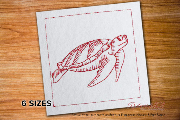 Sea Turtle Swimming Lineart Embroidery Design Review