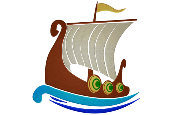 Viking Ship Embroidery: A Bold Design for Craft Fair Success